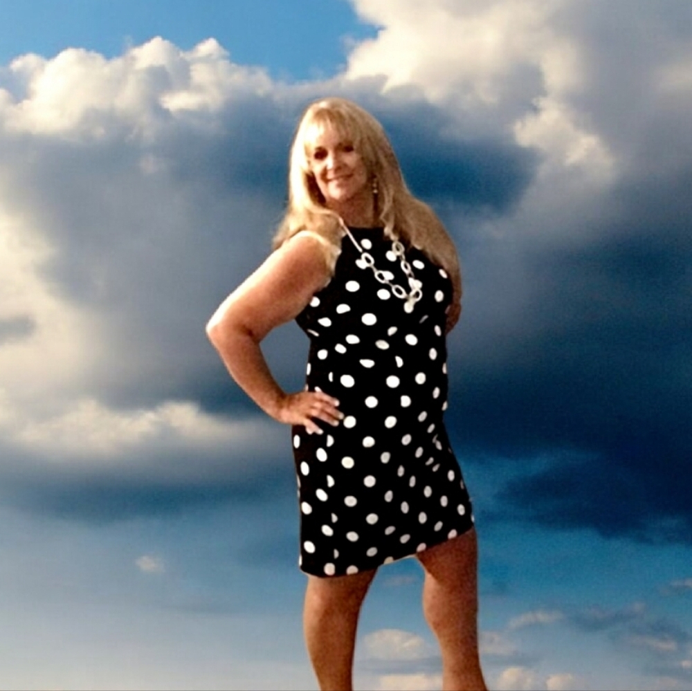 ALYX dress polka dotted black white sleeveless size 14 great for office …